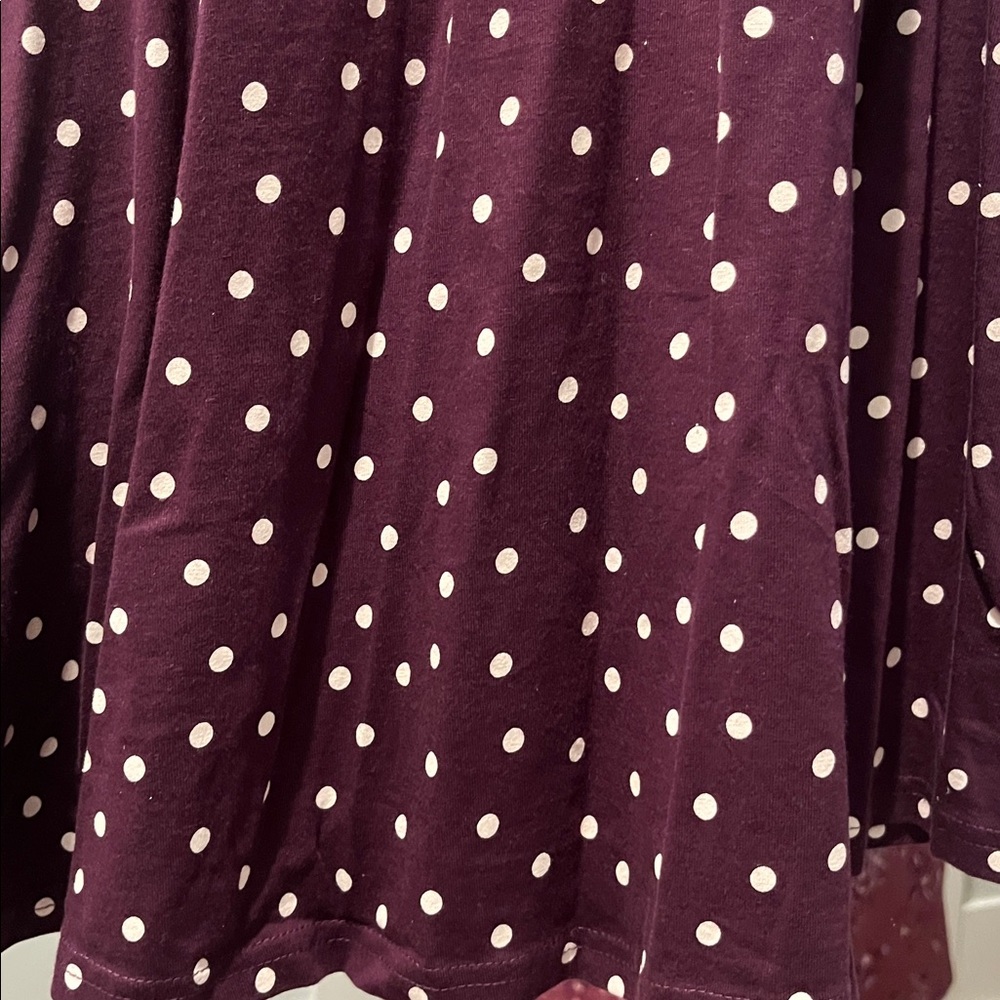 Pact Eggplant Purple Polka Dot Faux-Wrap Dress - Picture 6 of 6